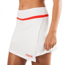 Falda padel team blanca logo rojo