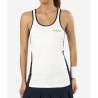 Camiseta tirantes padel pro blanca logo verde