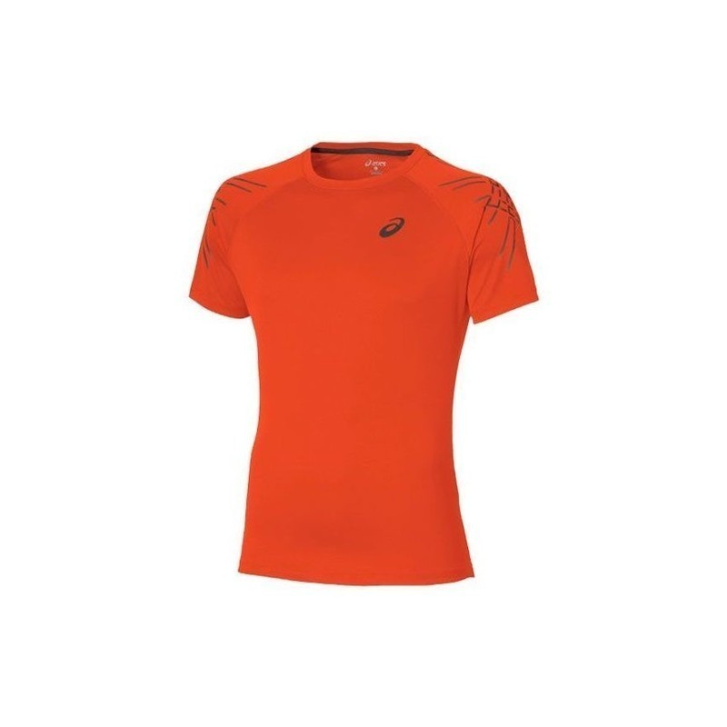 Camiseta asics ss stripe naranja