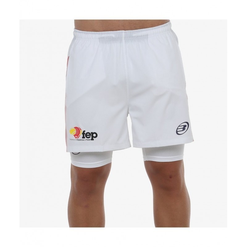 Short bullpadel elato blanco. Selección española de padel Qatar 2024