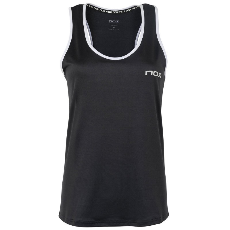 Camiseta nox tirantes team plomo logo blanco mujer