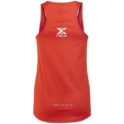 Camiseta nox team roja logo blanco mujer