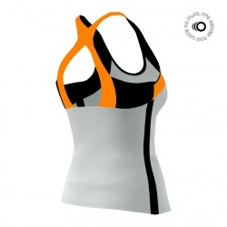 Top obbe auckland blanco/naranja/negro