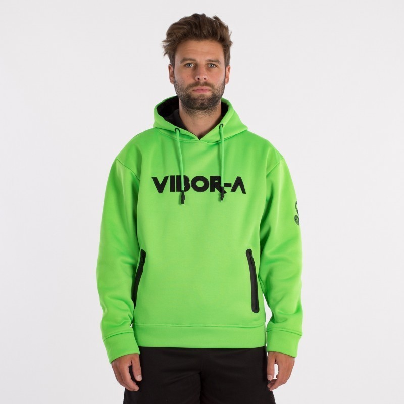 Sudadera vibor-a yarara hombre verde fluor