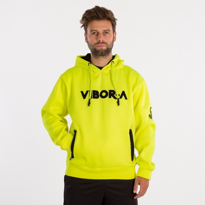 Sudadera vibor-a yarara hombre amarillo fluor