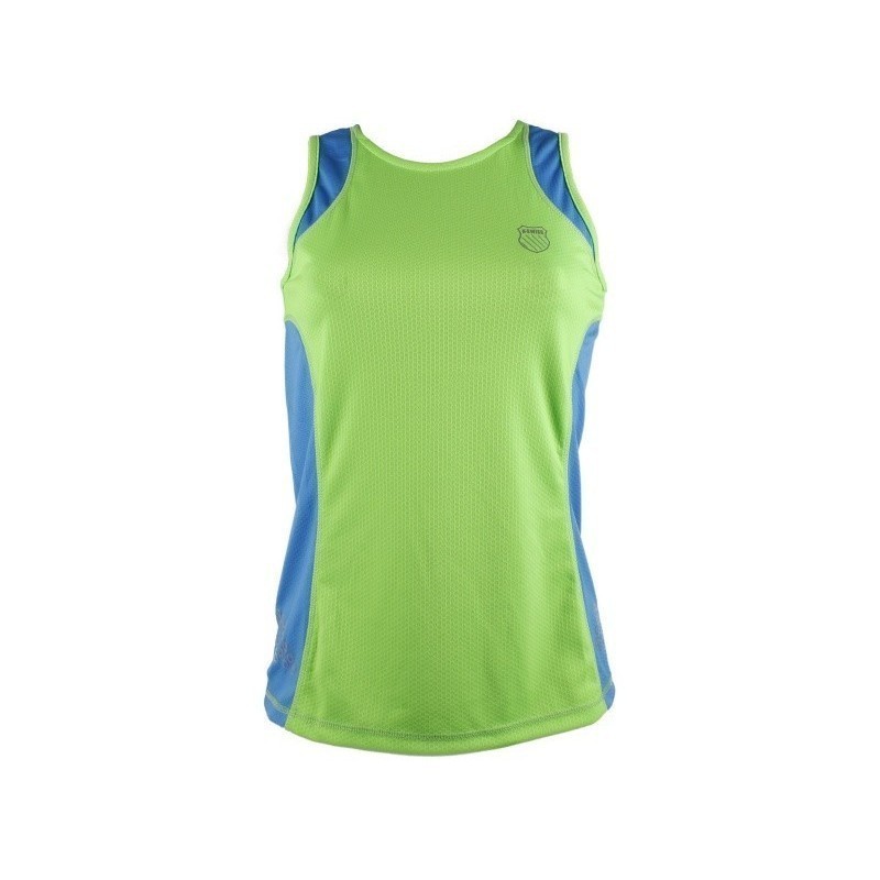 Camiseta sleeveless verde neon/azul oceano