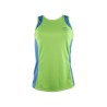 Camiseta sleeveless verde neon/azul oceano