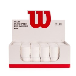 CAJA 60 OVERGRIPS WILSON PADEL BLANCO PRO PERFORADOS